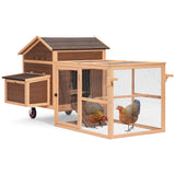 ZNTS Chicken Coop with Wheels and handrails,Weatherproof Outdoor Chicken Coop with Nesting Box, Outdoor W142782621