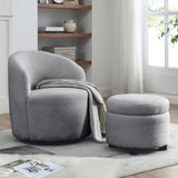 ZNTS [Video] Welike Swivel barrel chair, living room swivel chair with round storage chair, 360 &deg; swivel W83489919