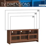 ZNTS Techni Mobili Modern TV Stand with Storage for TVs Up To 60", Hickory RTA-8811-HRY