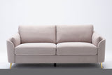 ZNTS Contemporary 1pc Sofa Beige Color with Gold Metal Legs Plywood Pocket Springs and Foam Casual Living B01155991
