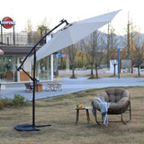ZNTS 10ft Solar LED Offset Hanging Market Patio Umbrella W640140284