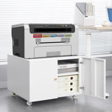 ZNTS Office furniture Copier Cabinet white 2 door steel copier stand mobile pedestal file Printer Stand W124757932