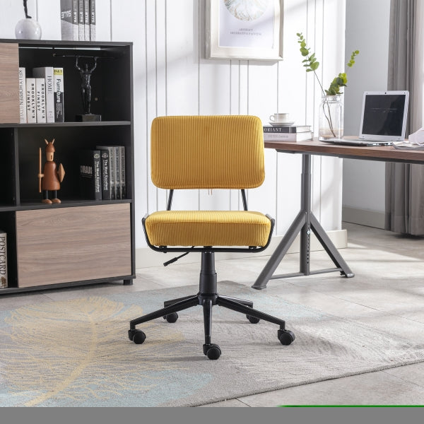 ZNTS Corduroy Desk Chair Task Chair Home Office Chair Adjustable Height, Swivel Rolling Chair with Wheels W143965959