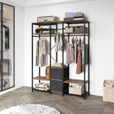ZNTS Independent wardrobe manager, clothes rack, multiple storage racks and non-woven drawer, bedroom 85887356