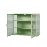ZNTS 27.56"Glass Doors Modern Two-door Wall Cabinet with Featuring Three-tier Storage for Entryway Living W757119325