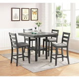 ZNTS 5 Piece Counter Height Dining Set in Grey B01682319