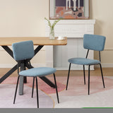 ZNTS Dining Room Chairs Set of 2, Modern Comfortable Feature Chairs with Faux Plush Upholstered Back and W117094374