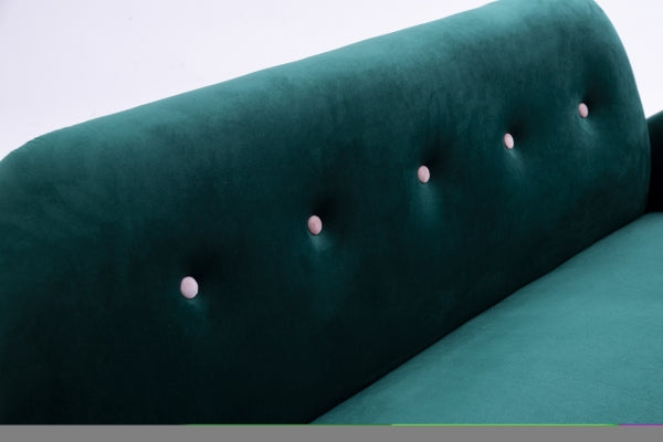 ZNTS 2156 sofa includes 2 pillows 58" green velvet sofa for small spaces W127866467