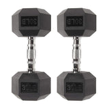 ZNTS Rubber Coated Hex Dumbbells, Home Gym Training Hex Dumbbell with Metal Handle, 30lbs Free Weights in 76262921