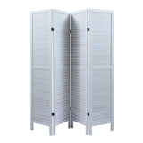 ZNTS Sycamore wood 4 Panel Screen Folding Louvered Room Divider - Old white W2181P146770