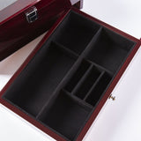 ZNTS Mens Wooden Watch Box 10 Slots 4 multi-functional parts Jewelry Organizer Storage Case with Real 07890568