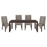 ZNTS Contemporary Design Dark Brown Finish 1pc Dining Table with Separate Extension Leaf Wooden Dining B01170954