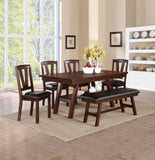 ZNTS Black PU Upholstered Counter Height Dining Chairs, Dark Walnut, Set of 2 SR011331