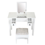 ZNTS Vanity Set Table with Flip Top Mirror, Makeup Dressing Table with 2 Drawers, 3 Storage Organizers W104142815
