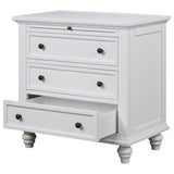 ZNTS U_STYLE 3-Drawer Storage Wood Cabinet, End Table with Pull out Tray WF319367AAK