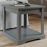 ZNTS Bridgevine Home Cheyenne 24 Inch Side Table No Assembly Required, Mushroom Grey Finish B108131519