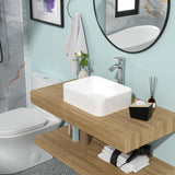 ZNTS 19"x15" Rectangle Bathroom and Faucet Combo Modern Above White Porcelain Ceramic Vessel Vanity W124366944