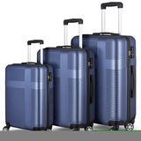 ZNTS 3 Piece Luggage with TSA Lock ABS, Durable Luggage Set, Lightweight Suitcase with Hooks, Spinner W162573153