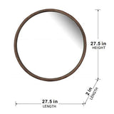 ZNTS 28" Round Wood Mirror, Wall Mounted Mirror Home Decor for Bathroom Living Room W2078124099