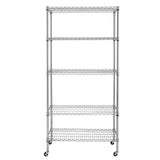 ZNTS 5-Tier NSF-Certified Steel Wire Shelving with Wheels Chrome 74365237