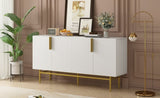 ZNTS TREXM Modern Elegant 4-door Sideboard Gold Metal Handle Buffet Cabinet for Dining Room, Living Room, WF304382AAK