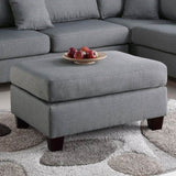 ZNTS Polyfiber Reversible Sectional Sofa with Ottoman in Grey B01682387