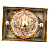 ZNTS Ambrose Chrome Plated Crystal Embellished Lidded Ceramic Bowl B03050073