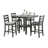 ZNTS 5 Piece Counter Height Dining Set in Grey B01682319