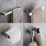 ZNTS 8-Pieces Brushed Nickel Bathroom Accessories Set, Stainless Steel Bathroom Hardware Set, Bath Towel W1932P156235