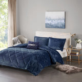 ZNTS Full/Queen Velvet Comforter Set with Throw Pillow B03595890