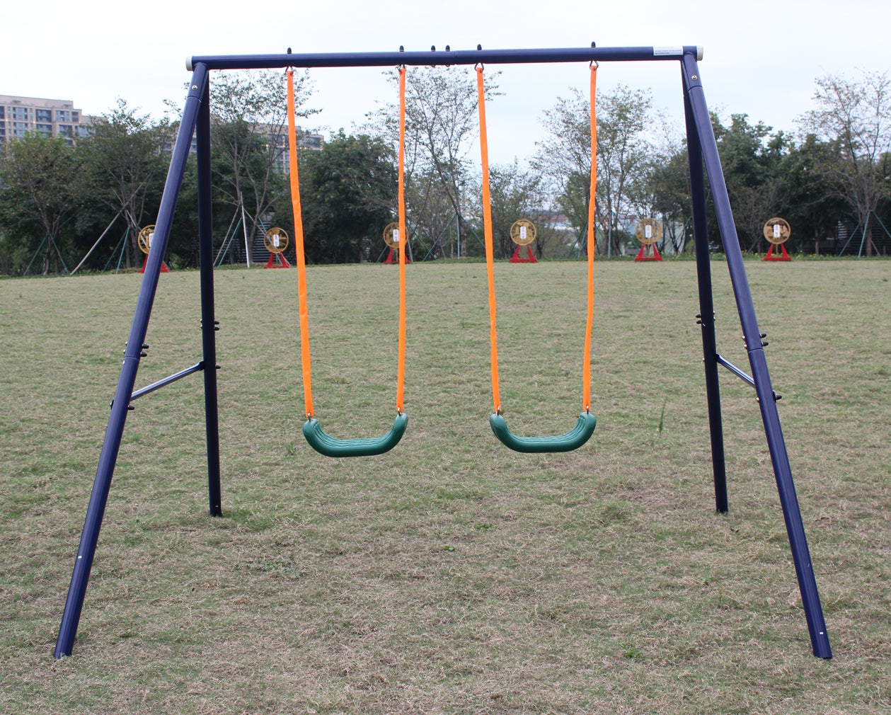 ZNTS Two Station Swing Set for Children W1408107775