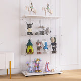 ZNTS Two-door Glass Display Cabinet 3 Shelves with Door, Floor Standing Curio Bookshelf for Living Room 43021305