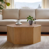 ZNTS Fluted Hexagon Coffee Table B035129481