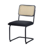 ZNTS Set of 2, Teddy Velvet Dining Chair with High-Density Sponge, Rattan Chair for Dining Living W24181781