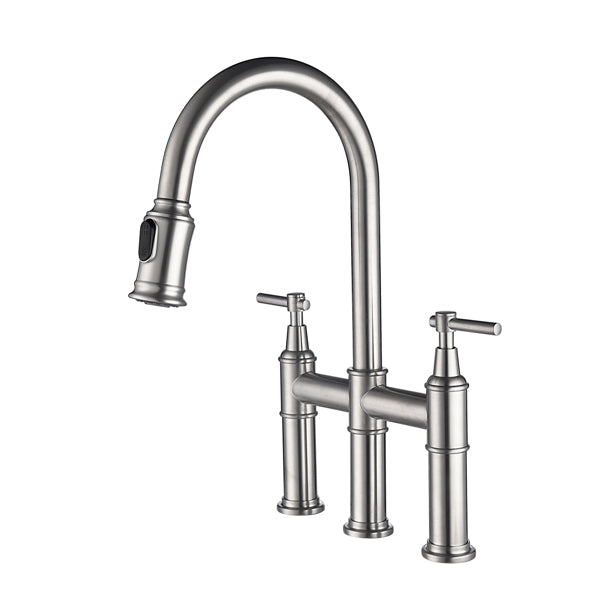 ZNTS Pull Down Double Handle Kitchen Faucet 98917656