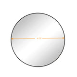 ZNTS Wall Mirror 42 Inch Black Circular Mirror Metal Framed Mirror Round Vanity Mirror Dressing Mirror, W143570513