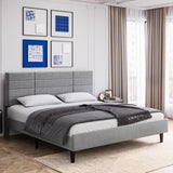 ZNTS Molblly Full Size Bed Frame with Upholstered Headboard, Strong Frame, and Wooden Slats Support, W2276138845