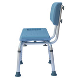 ZNTS Medical Bathroom Safety Shower Tub Aluminium Alloy Bath Chair Seat Bench with Removable Back Blue 86047994