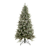 ZNTS Best Choice Products 6ft Pre-Lit Pre-Decorated Spruce Hinged Artificial Blended PE/PVC Christmas W1976118936