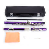 ZNTS Cupronickel C 16 Closed Holes Concert Band Flute Purple 93412318