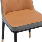 ZNTS Zen Zone PU Dining Chair With Iron Metal Gold Plated Legs, Suitable For dining room, bar counter, W117062538