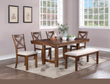 ZNTS Set of 2 Side Chairs Natural Brown Finish Solid wood Contemporary Style Kitchen Dining Room B01181967