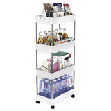 ZNTS 4-Layer Mobile Multi-functional Storage Cart,Suitable for Kitchen, Bathroom, Laundry Room Narrow 60977561