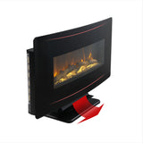 ZNTS 36 Inch Curved Front Electric Fireplace,Freestanding or Wall Mounted Electric Fireplace with W158567823