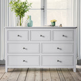 ZNTS 7 Drawers Solid Wood Dresser in White WF283151AAK