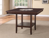 ZNTS 1pc Contemporary Transitional Counter Height Dining Table with 20-Inch Lazy Susan Rich Dark Brown B011P160136