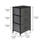 ZNTS 3-Tier Dresser Drawer, Storage Unit with 3 Easy Pull Fabric Drawers and Metal Frame, Wooden 74634397