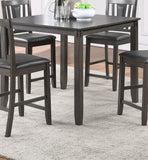 ZNTS Grey Finish Dinette 5pc Set Kitchen Breakfast Counter height Dining Table w wooden Top Upholstered B01146569