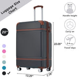 ZNTS 20 IN Luggage 1 Piece with TSA lock , Lightweight Suitcase Spinner Wheels,Carry on Vintage PP321683AAB