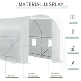 ZNTS Walk-In Tunnel Greenhouse, Large Garden Hot House Kit with 6 Roll-up Windows & Roll Up Door 15' 7' 22733022